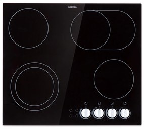 Klarstein EasyCook Dual 60cm Płyta szklano-ceramiczna 4 Strefy gotowania Czarny