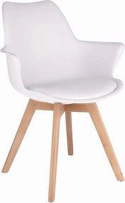 Białe Skandynawskie Krzesło Do Jadalni H4-T06