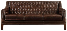 Zestaw wypoczynkowy 3+1+1 ze skóry COLBERT - Kolor: brązowy