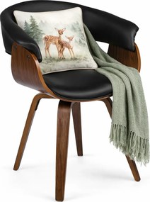 Nowoczesne krzesło z ekoskóry czarny + orzech T7-T49