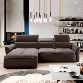 Narożnik MURILLO S Mini z elektryczną regulacją siedziska Lewostronny w tkaninie VOGUE 06 WERSAL