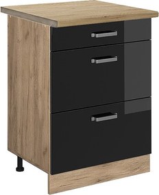Szafka dolna do kuchni czarny wysoki połysk 60x60x81.6 r-line
