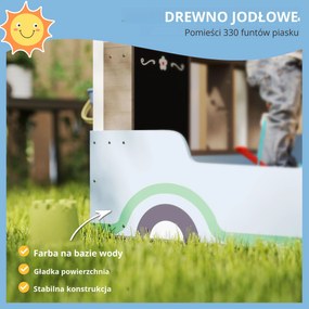 AIYAPLAY Piaskownica z daszkiem, design sklepu spożywczego, ławeczka, tablica do rysowania, drewno świerkowe, 104W x 108D x 90S cm, Niebieska