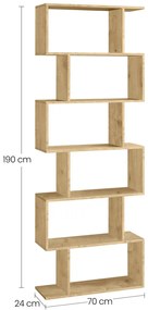 Regał TAYLOR ARTISAN 6 półek, 70x190 cm
