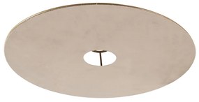 Aksamitny płaski klosz taupe ze złotem 45 cm