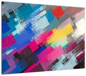 Obraz na szkle - Kolorowe pociągnięcia pędzlem (70x50 cm)