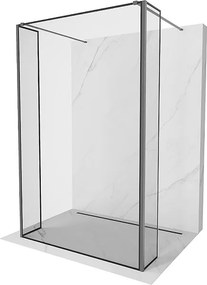 Mexen Kioto ścianka prysznicowa wolnostojąca 150 x 30 x 30 cm, czarna ramka, gun metal - 800-150-030-222-95-70-030