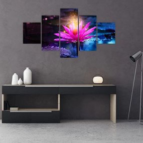 Obraz lilii wodnej na wodzie (125x70 cm)