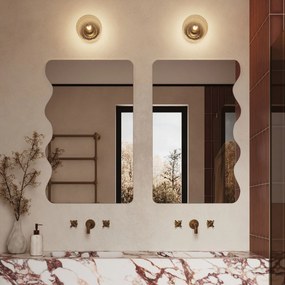 Lustro dekoracyjne oszlifowane bez podświetlenia WAVE | Różne rozmiary | Różne kolory : Kolor tafli szkła - Srebrny, Rozmiar - 40 x 80 cm