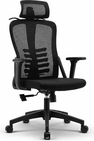 Ergonomiczny fotel burowy obrotowy Komoso – regulowany zagłówek, podłokietniki 3D
