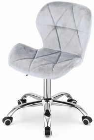 Zestaw do biura – składany stół ZARIMO 80×40 cm biały + krzesło biurowe AVOLA VELVET jasnoszare