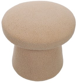 Pufa okrągła tapicerowana TEDDY grzybek boucle, Ø 43 x 38 cm