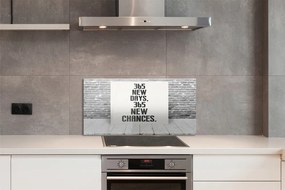 Szkło Ozdobne do Kuchni Napis na Ceglanym Murze