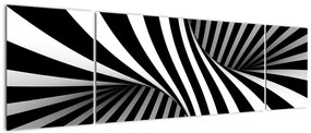 Abstrakcyjny obraz z paskami zebry (170x50 cm)