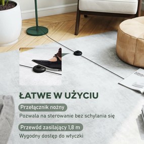 HOMCOM Lampa podłogowa, okrągły klosz, sterowanie nożne, długi kabel, elegancki design, stal, zielona