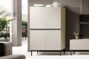 Komoda wysoka Nicole 100 cm - kaszmir / czarne nóżki