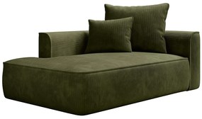 Szezlong prosty z weluru w kolorze khaki PINETA