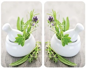 Zestaw 2 szklanych płyt ochronnych na kuchenkę Wenko Herbal, 52x30 cm