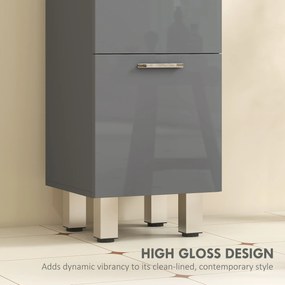 kleankin Szafka łazienkowa, szafka łazienkowa, 4 szuflady, płyta wiórowa, gładka, szary | Aosom PL