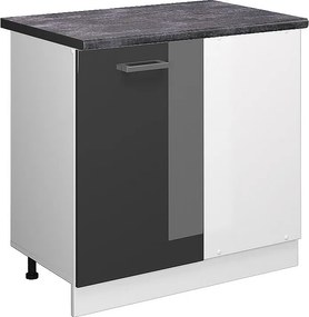 Szafka narożna antracyt wysoki połysk 86x60x81.6 r-line