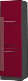 Szafka kuchenna bordowa czerwień wysoki połysk 60x58x206.8 fame-line
