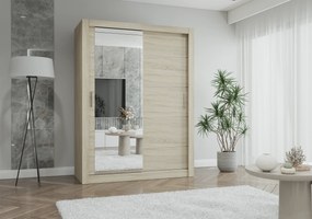 Szafa przesuwna LYON z lustrem 150 cm dąb sonoma