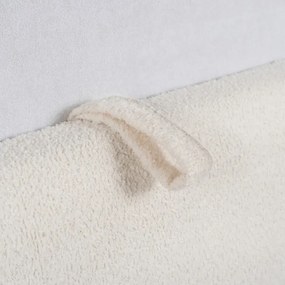 Łóżko Tapicerowane 160x200 cm BRISTOL ze Stelażem i Pojemnikiem Dwuosobowe Boucle Kremowe