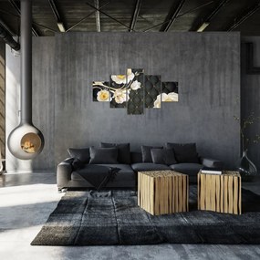 Obraz białych kwiatów róży (125x70 cm)