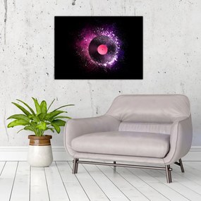Obraz na szkle - Płyta winylowa w kolorze różowo-fioletowym (70x50 cm)