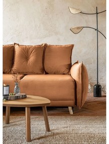 Ceglasty sztruksowy rozkładany narożnik (lewostronny) Lazy Lukka – Miuform