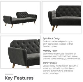 Szara rozkładana sofa 211 cm Tallulah – Novogratz