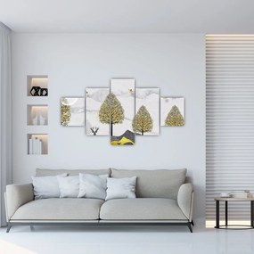 Obraz malowanych jeleni (125x70 cm)