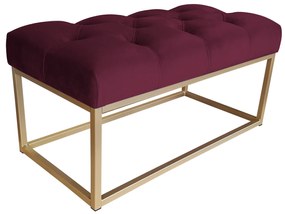 Ławka CHESTERFIELD LOFT podstawa złota pufa podnóżek MG02