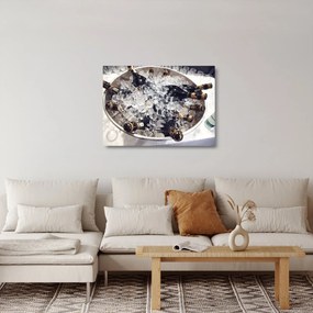 Obraz na szkle - szampan w lodzie (70x50 cm)