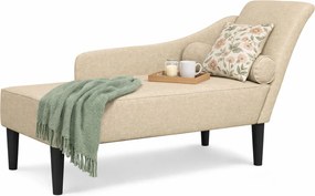 Tapicerowany kremowy tkaniną szezlong H4-R92