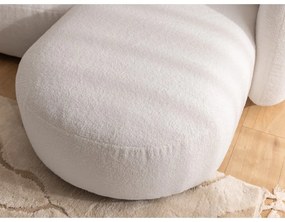 Kremowy narożnik z materiału bouclé (prawostronny/z szezlongiem) Orbit – Ropez