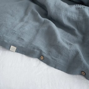 Jasnoniebieska lniana pościel dwuosobowa 200x200 cm – Linen Tales