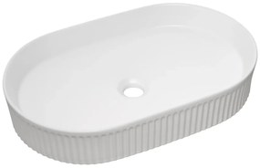 Biała owalna ceramiczna umywalka - Nifo 3X