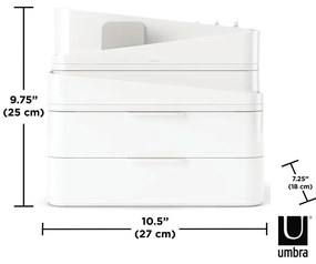 Biały plastikowy organizer łazienkowy Glam – Umbra