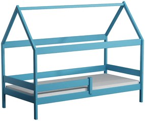 Niebieskie łóżko domek z materacem dla dziecka - Cubis 3X 190x90 cm