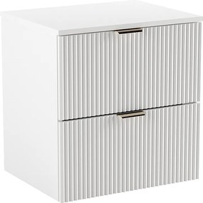 Szafka pod umywalkę WENA, ryflowane fronty, Willy, 60x60x47 cm, Biała