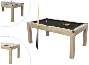 Stół wielofunkcyjny do bilarda i ping-ponga - Kolor naturalny jasny - dł. 182 x szer. 102 x wys. 80 cm - HENK