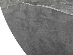 Stół okrągły rozkładany Angel II 120-160 cm efekt marmuru czarny SIGNAL
