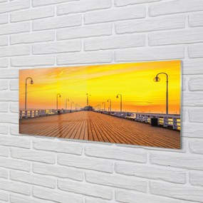 Panel Szklany Zachód Słońca nad Molo