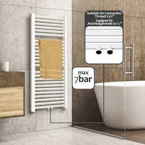 AQUAMARIN Pionowy grzejnik łazienkowy, 1200 x 600 mm