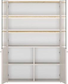 Witryna Elivo 100 cm dwudrzwiowa - kaszmir / dąb olejowany