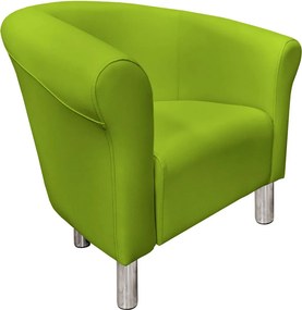 Fotel Milo tkanina Eko-skóra elegancki fotel do salonu i gabinetu : Kolor nogi - Chrom, Kolor tkaniny - EKO-SKÓRA - 5D, Wysokość nogi - 15 cm