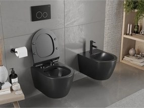 Mexen Carmen miska wc Rimless z deską wolnoopadającą slim, duroplast, czarna mat - 30880185