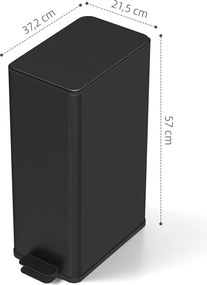 HOMCOM Kosz na Śmieci 20L, Pokrywka Soft-Close, Miejsce na Dezodorant, Odporna na Odciski Palców Stal Nierdzewna, Czarny | Aosom PL