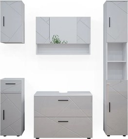 Zestaw mebli łazienkowych biały wysoki połysk 80x41x58.6 irma